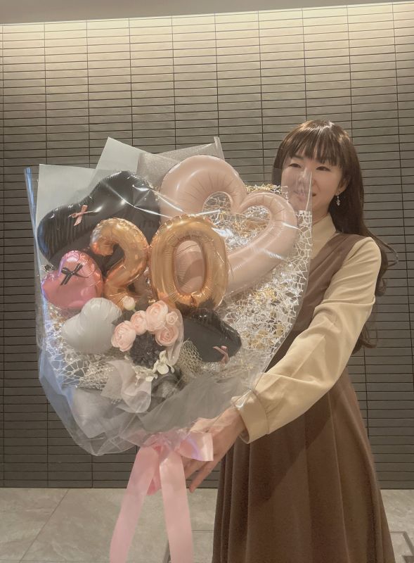 成人式可愛く大きなバルーン花束